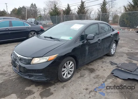 2012 Honda Civic Ex z USA, uszkodzony, nr VIN 2HGFB2F86CH316792
